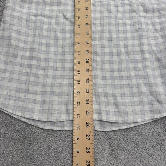 Guideboat Tessitura Monti Italian Linen Button Down Shirt Mens Small Blue Plaid - Picture 11 of 15